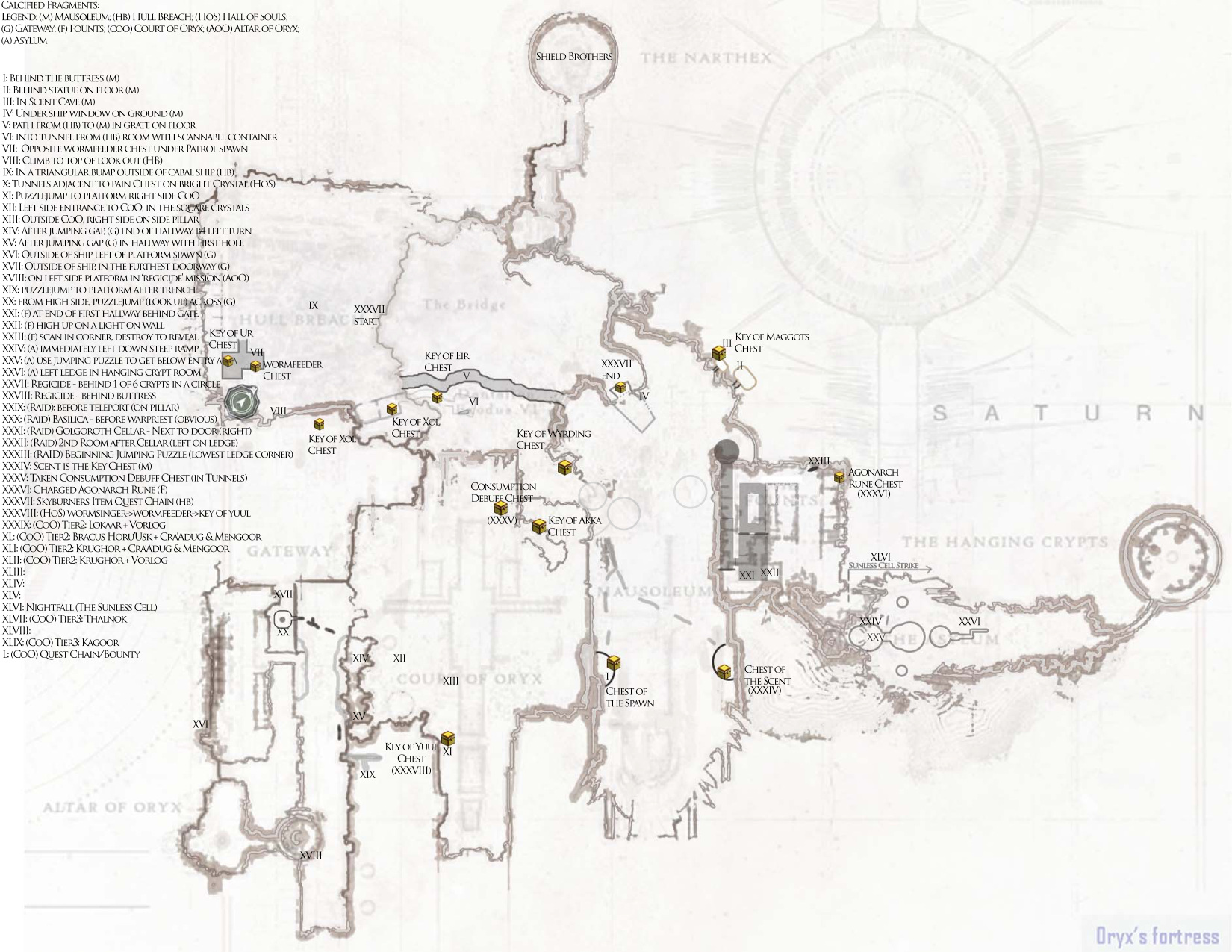 Destiny Calcified Fragments Map Map Of Farmland Cave
